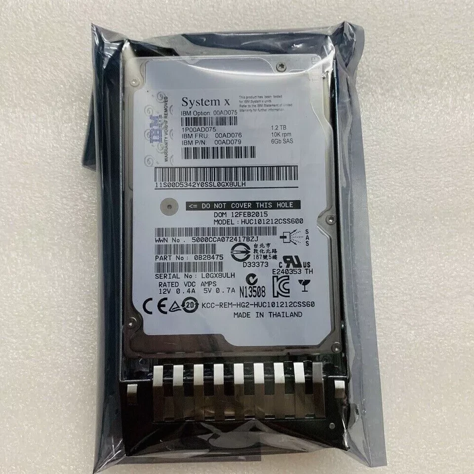 IBM 1.2TB 00AD076 00AD079 00AD075 00AD077 10K 6G 2.5" G2HS SFF SAS Hard Drive - Image 2 of 4