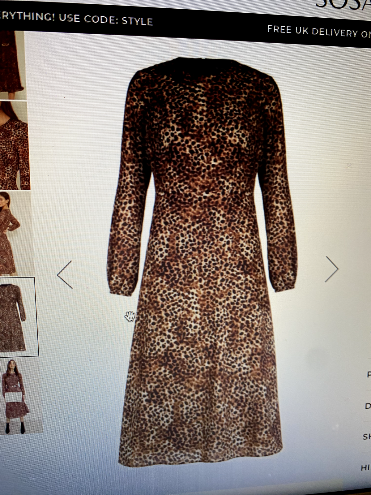BNWT SOSANDER Animal Print Midi Fit & Flare Dress Size 16 Worth £69