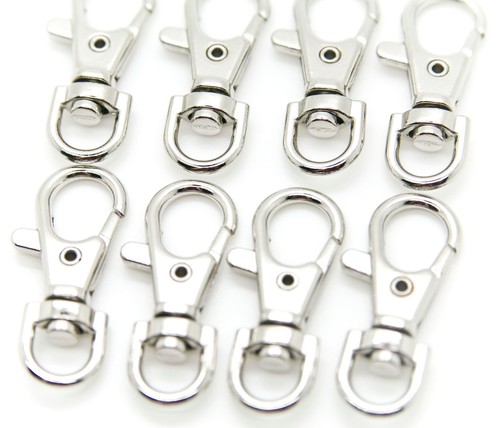 10pcs Metal Lanyard Hook Silver Swivel Snap For Paracord Lobster Clasp - Picture 2 of 6