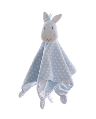 Baby Gund Roly Poly Lovey Horse Comforter Schmusetuch Pferd blau gepunktet