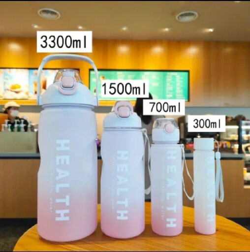   Set Of 4 in 1 Water Bottles (two colors Pink and Green)  