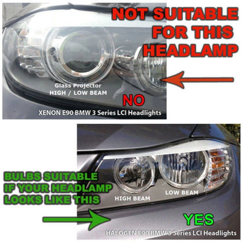 2x E90 E91 LCI 2008-2011 LED Angel Eyes Halo Ring Bulbs Kit 80W All-in-one White - Image 2 of 4