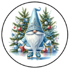 ICE SKATING GNOME WINTER ENVELOPE SEALS LABELS STICKERS PARTY FAVORS