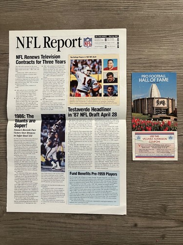 1987 NFL Report Draft Preview NY Giants win Super Bowl 1985 Pro Hall Of Fame