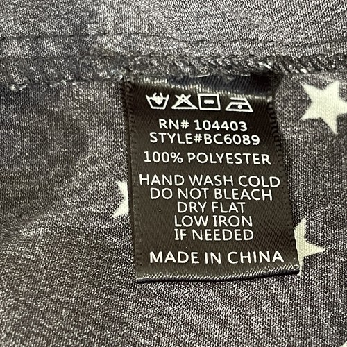 J.O.A. Blusa negra con estampado de estrellas talla S mangas con volantes informal caprichosa - Imagen 7 de 7