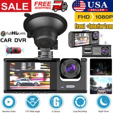 1080P Dual Dash Camaras De Seguridad Grabadora Para Carro Auto Salpicadero 3Lens