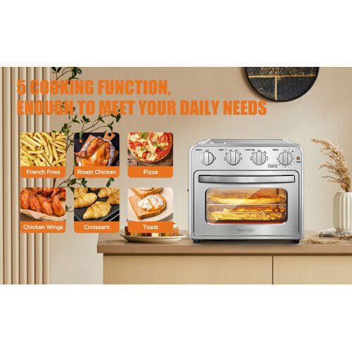 Smart Air Fryer Toaster Oven Combo with 4 Knobs 14QT Capacity and 4-Slice Convection Toaster