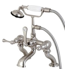 Kingston Brass CC409T8BL Deck Mounted Clawfoot Tub Filler Nickel - Same Day Ship