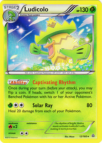 Pokemon - Ludicolo - 12/160 - Holo Rare - XY - Primal Clash - NM