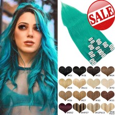 100 Clip In Real Remy Human Hair Extensions Weft Full Head Highlight Straight