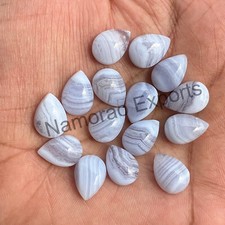 Natural Blue Lace Agate Pear 4x6 mm to 15x20 mm Cabochon Loose Gemstone Lot