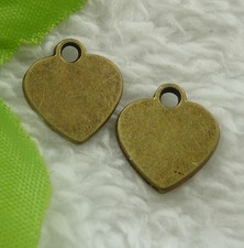 240 Pieces Bronze Plated Heart Charms 15x14mm B2264 For Diy Jewelry Making
