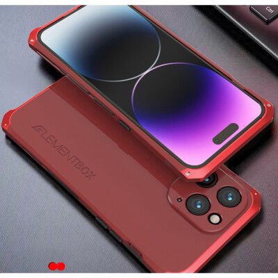 For iPhone 16 Pro Max 15 14 Plus Shockproof Metal Bumper Case PC Slim Back Cover