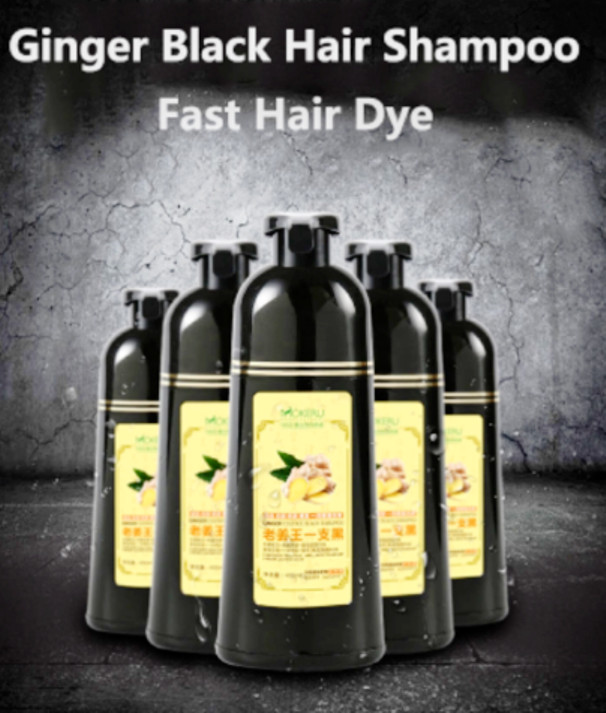 MOKERU Ginger Essence Black Shampoo 500ml-5 Minute Fast Hair Dye Shampoo NEW