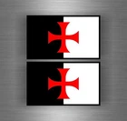 2x flag Sticker car biker shield airsoft decal crusader cross templar knights