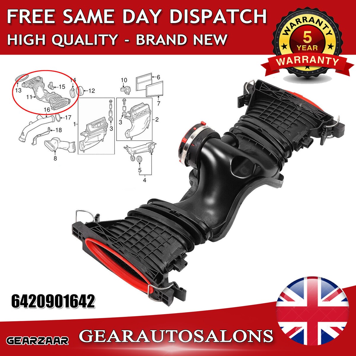 FOR MERCEDES M CLASS AIR INTAKE MASS AIR FLOW SENSOR 6420901642