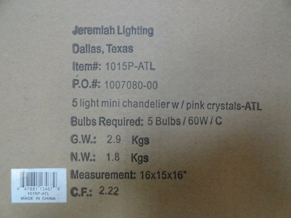 Mini araña de cinco luces de lino antigua hecha a mano con cristal rosa - 1015P-ATL Foto 3 de 3