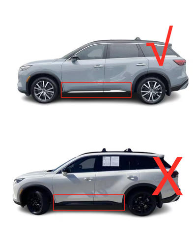Black Steel Side Skirt Door Garnish Molding trim 4 Pcs For Infiniti QX60 22-2025 - Picture 5 of 11
