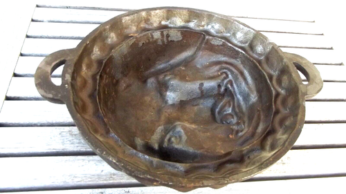 Vtg Cast Iron Pig Head Face Baking - Cheese Mold 6 lbs / 9 " VGC Free S/H - Picture 2 of 3