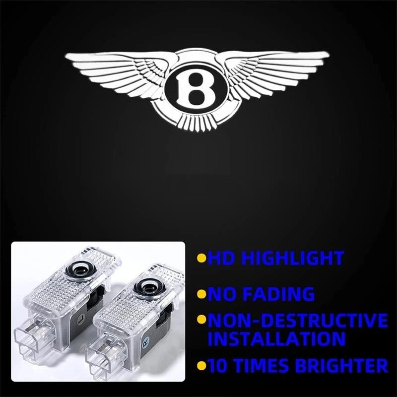 Proyecto emblema puerta luz LED coche 2 sin decoloración para Bentley Continental GT/GTC Foto 2 de 4