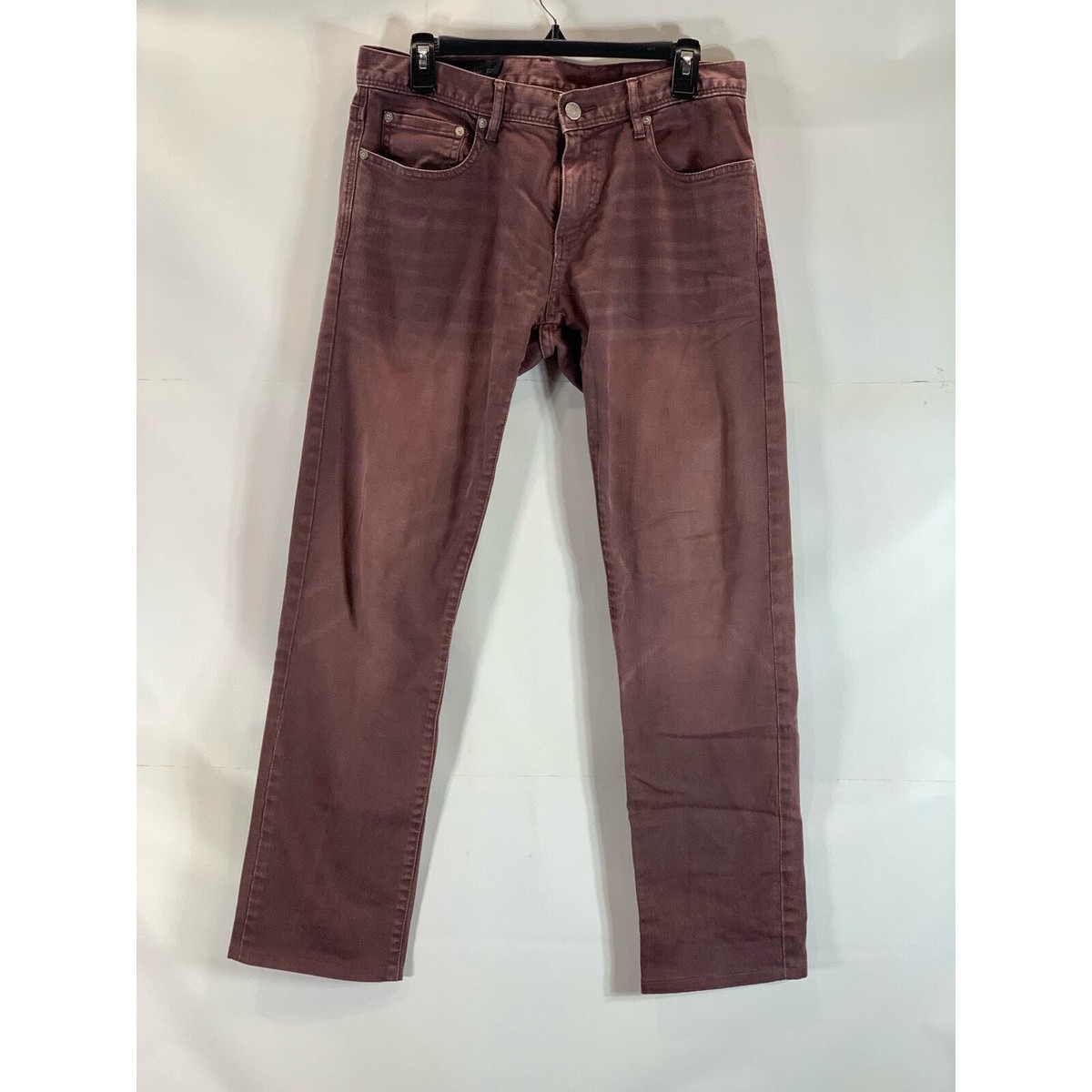 ARMANI EXCHANGE Men's Burgundy Skinny-Fit Five-Pocket Denim Jeans