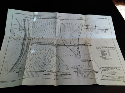 1930 Topography Survey Map Diagram UP Mississippi River Burlington Iowa Lock Dam