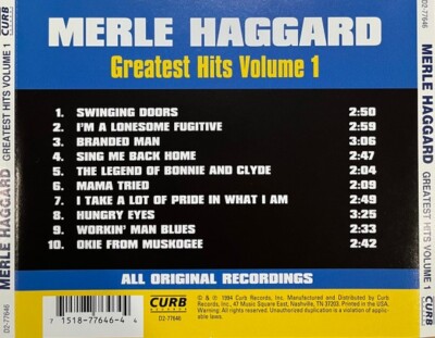 Greatest Hits 1 by Haggard, Merle (CD, 1994) for sale online | eBay