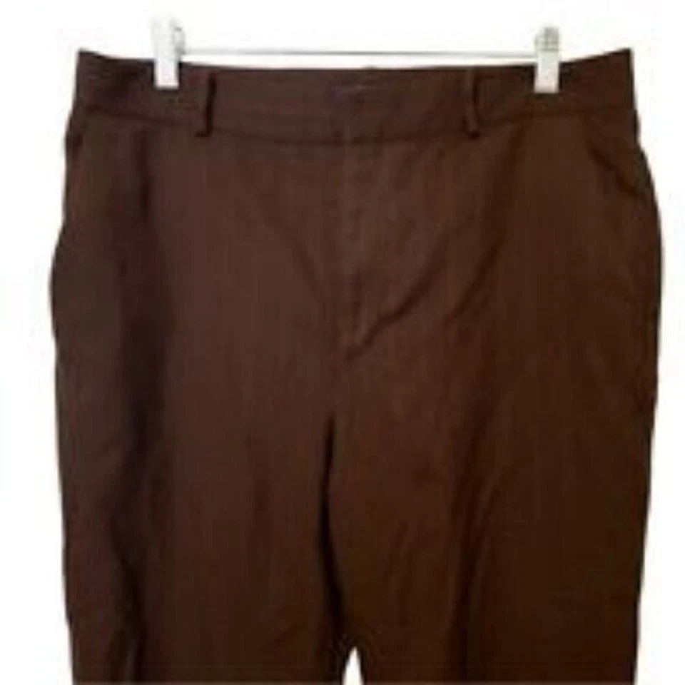 Pantalones de vestir Chaps para mujer talla 12 marrón negro a rayas Foto 2 de 4