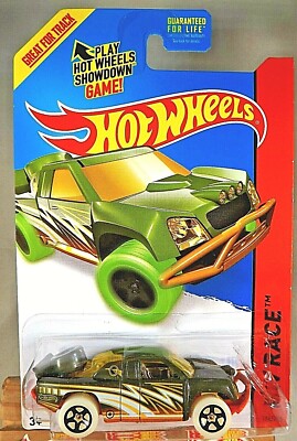 2014 Hot Wheels Treasure Hunt #184 HW Race-NightStorm OFF TRACK Green w/GlowWhls