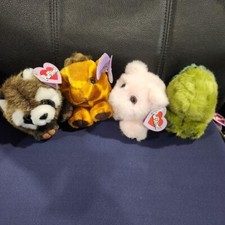 Puffkins 4 Plush Toys 1997, Percy, Ginger, Bandit  Shelly