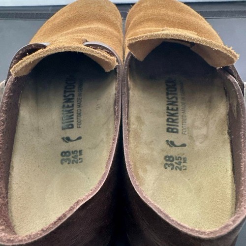 Zoccoli scarpe basse BIRKENSTOCK LONDON cammello marrone scuro stretti taglia 38 JP 24,5 cm - Foto 6 di 10