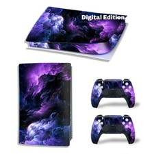 For PS5 Digital Edition Console  2 Controller Rolling Cloud Vinyl Wrap Skin