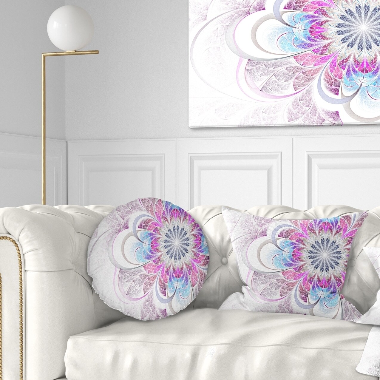 Designart 'Purple and Blue Large Flower Fractal' Floral