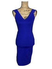 Women's Forever 21 Dress Size Small Blue Off Shoulder Stretch Career Formal