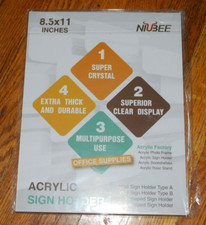 NIUBEE 10Pack Acrylic Wall Mount Sign Holder 8.5 x 11, Clear Ad Frames for Paper