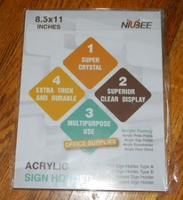 NIUBEE 10Pack Acrylic Wall Mount Sign Holder 8.5 x 11, Clear Ad Frames for Paper