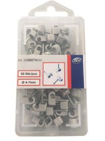 DüWi / Rev Iso Nagelschellen Kabelschellen 4 -7 Mm Mit Stahlnadel Grau 50 StüCk