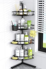 Aitatty 4-Tier Rustproof Corner Shower Caddy - Black Bathroom Organizer Shelf