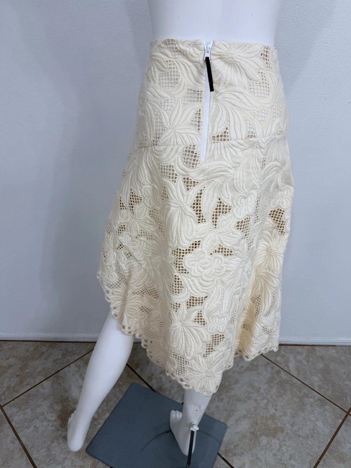 Marni кремовый хлопок французский Guipure кружева юбка сделано Италии IT44 новый без ЯРЛЫКОВ - Изображение 4 из 4