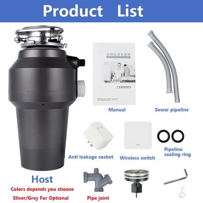 1/2HP 1200ML 4200RPM Kitchen Home Food Waste Disposal Crusher Garbage Disposer