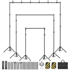 Backdrop Stand Kit - 6 Widths, 10x10ft Adjustable Background Stand for Partie...