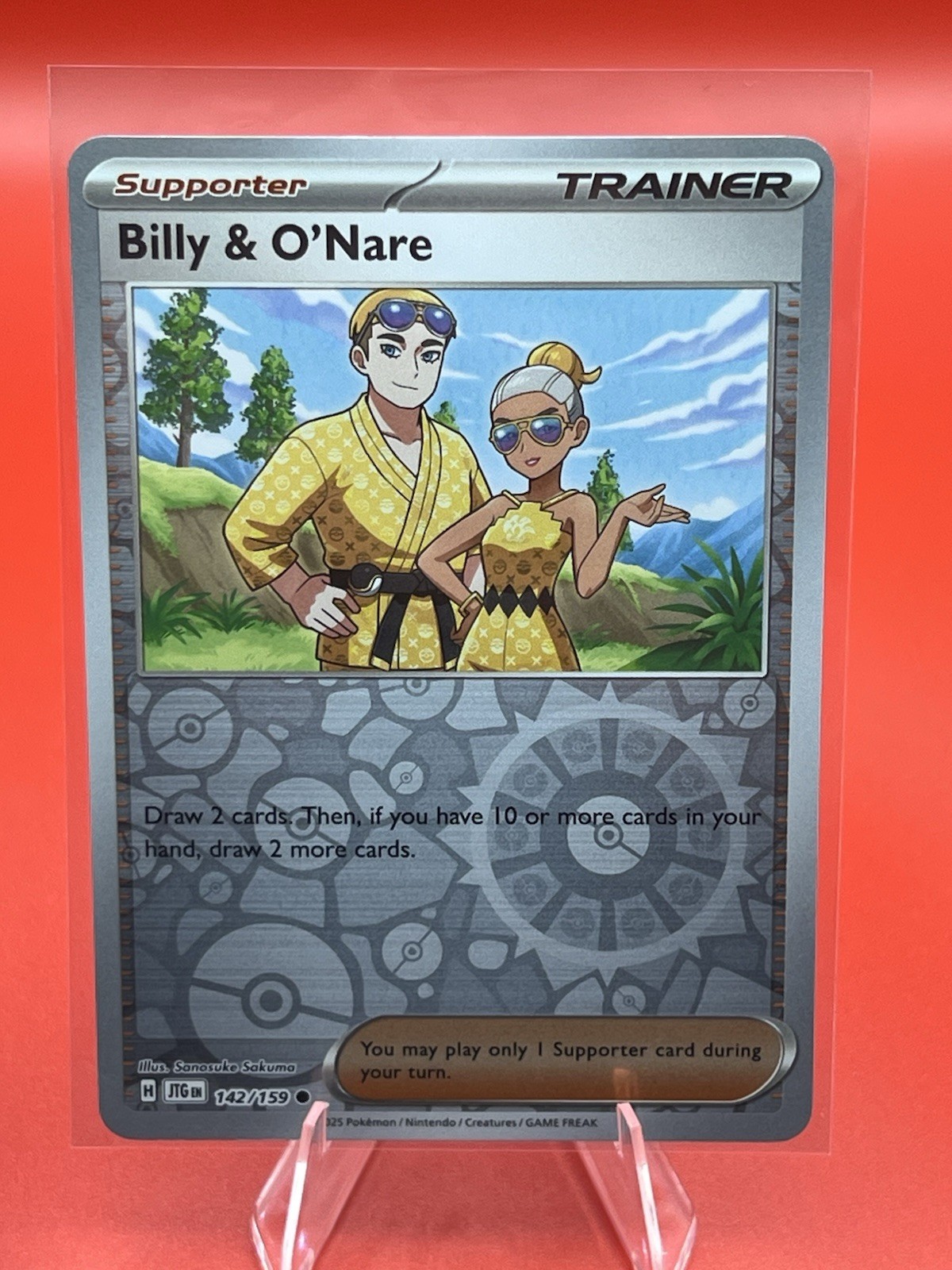 BILLY & O'NARE 142/159 JOURNEY TOGETHER POKEMON (REVERSE HOLO, NM)