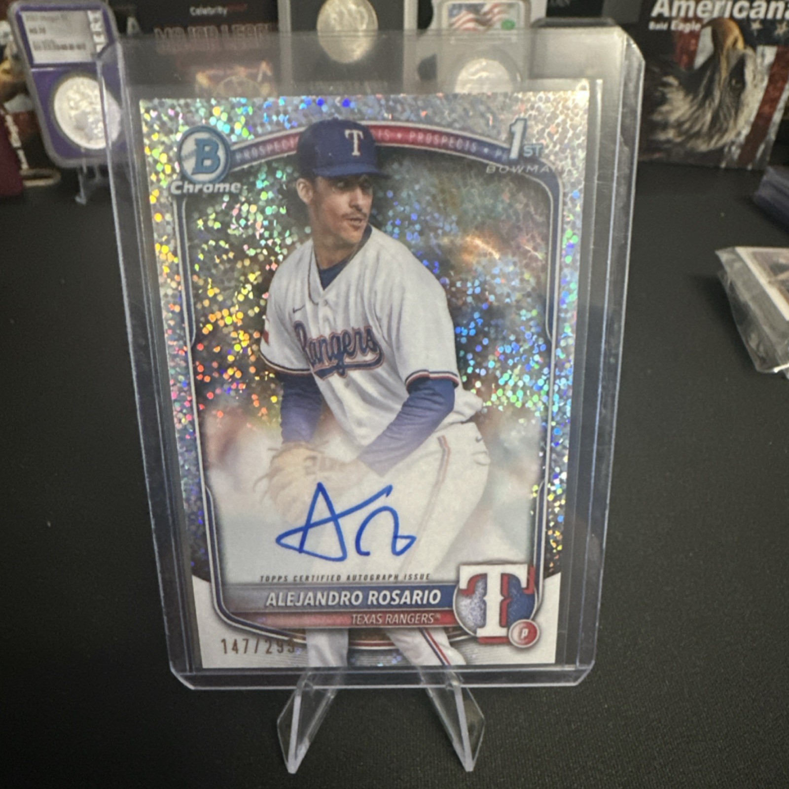 Topps Bowman Chrome 2025 Alejandro Rosario Speckle Refractor Auto /299 CPA-ARO