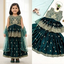 Readymade kids girls Top-Bottom And Dupatta party wear eid indian girls drass
