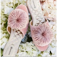Birdies Blush Songbird Mule Slippers Pom Pom Size 9.5
