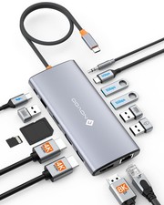 NOVOO USB C Docking Station Dual Monitor for Laptop, 14 in 1 Hub Adapter Thun...