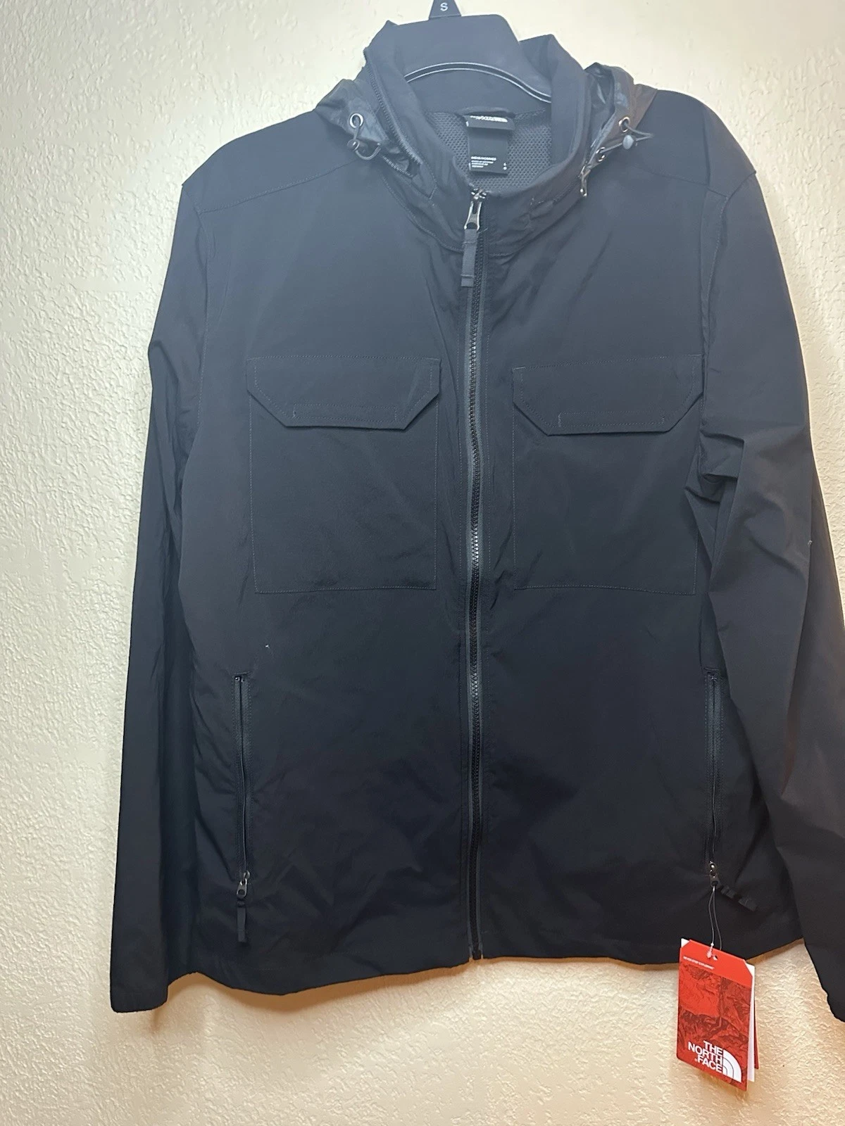The North Face Men’s Jacket Windwall Full Zip, Black Large Trvl Jkt Lightweight