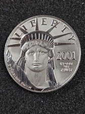 ? 2001 $100 American Eagle 1 oz .9995 Platinum Statue of Liberty Bullion Coin 3499.99 per troy oz