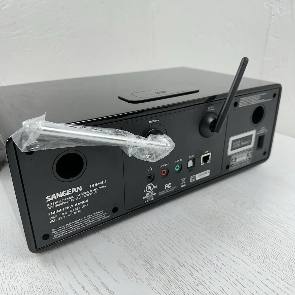 Sistema de radio todo en uno Sangean DDR-63 con Internet WiFi FM-RDS auxiliar en CD USB ¡USADO EN EXCELENTE ESTADO! Foto 4 de 4