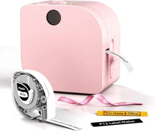 Phomemo P12 Bluetooth Label Maker |Portable Thermal Label Printer with Tape Pink
